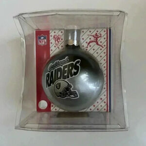 Oakland Raiders NFL Glass Ornament
